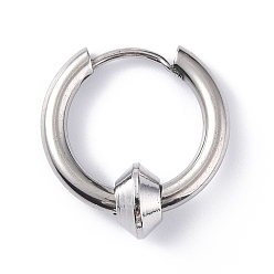Bicone Pendientes de aro de acero inoxidable, pendiente geométrico para mujer hombre, bicono, 304 mm, colgante: 17 mm, pin: 7x4 mm
