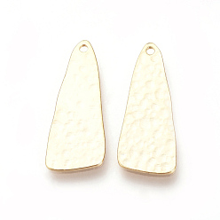 Real 18K Gold Plated Brass Pendants, Nickel Free, Real 18K Gold Plated, Triangle, Golden, 26x10.5x1mm, Hole: 1mm
