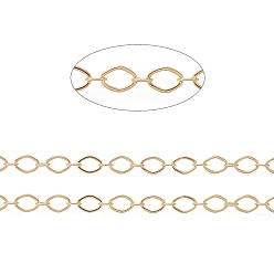 Chapado en Oro Real 18K Cadenas de eslabones de latón, con carrete, larga duración plateado, soldada, real 18 k chapado en oro, 8x6x0.8 mm y 5x4x0.8 mm, aproximadamente 16.4 pies (5 m) / rollo