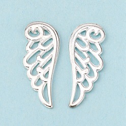 Silver Tibetan Style Alloy Pendants, Lead Free and Cadmium Free, Wing, Silver, 24x9.5x1.5mm, Hole: 1.5mm