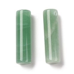 Зеленый Авантюрин Естественный зеленый авантюрин подвески, колонка, 34~36x10~10.5 мм, отверстие : 2 мм