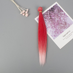 Roja Peluca de muñeca de peinado largo y recto de fibra de alta temperatura, para diy girl bjd makings accesorios, rojo, 25~30 cm