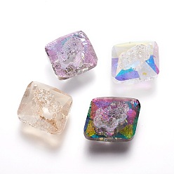 Mixed Color K9 Glass Rhinestone Pendants, Rhombus, Faceted, Mixed Color, 36x30~30.5x12mm, Hole: 1.8mm