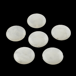 Blanco Granos de acrílico imitación de piedras preciosas redondas planas, blanco, 22x8.5 mm, Agujero: 2 mm, sobre 190 unidades / 500 g