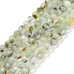 Prehnite Perles naturelles préhnite brins, facette, ronde, 4mm, Trou: 0.7mm, Environ 93~94 pcs/chapelet, 15.35~15.55 pouce (39~39.5 cm)