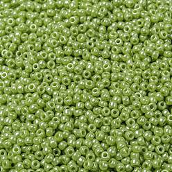 (RR439) Opaque Chartreuse Luster MIYUKI Round Rocailles Beads, Japanese Seed Beads, 8/0, (RR439) Opaque Chartreuse Luster, 8/0, 3mm, Hole: 1mm, about 2111~2277pcs/50g
