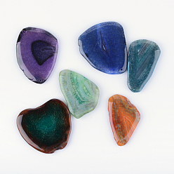 Mixed Color Mixed Shape Dyed Natural Crackle Agate Big Pendants, Mixed Color, 45~90x20~63x6~8mm, Hole: 1.5mm