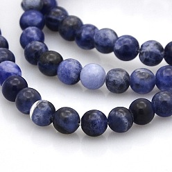 Sodalite Natural Sodalite Round Beads Strands, 4mm, Hole: 1mm, about 102pcs/strand, 15.7 inch
