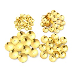 Golden 400Pcs 4 Styles Iron Bead Cones, Disc, Golden, 4~10x1mm, Hole: 1mm