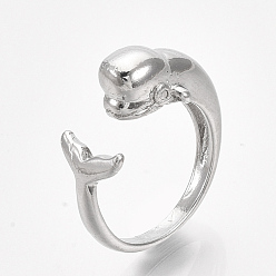 Platino Aleación anillos de dedo del manguito, ballena, Platino, tamaño de 7, 17 mm