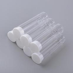 Clear Plastic Bead Containers, Bottle, Column, Clear, 55~56.5mm, Capacity: 3ml(0.1 fl. oz)