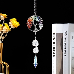 Bullet Prisme de cristal suspendu pour lustre de plafond, Décoration pendentif arbre de vie en pierres précieuses, créateur d'arc-en-ciel suncatcher, balle, 235mm