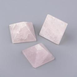 Quartz Rose Décorations naturelles en quartz rose, pyramides de guérison, pour le stress réduire la méditation de guérison, pyramide, 31~35x31~35x22~25mm