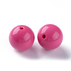 Camellia Opaque Acrylic Beads, Round, Camellia, 20x19mm, Hole: 3mm, about 111pcs/500g