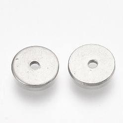 Stainless Steel Color 304 Stainless Steel Spacer Beads, Flat Round/Disc, Stainless Steel Color, 6x0.7mm, Hole: 1mm