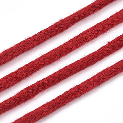 Roja Hilos de hilo de algodón, cordón de macramé, hilos decorativos, para la artesanía bricolaje, envoltura de regalos y fabricación de joyas, rojo, 3 mm, aproximadamente 109.36 yardas (100 m) / rollo.