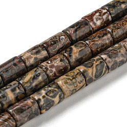 Léopard Perles de jaspe en peau de léopard naturel, colonne, 7.5~8x6mm, Trou: 1.2mm, Environ 48~50 pcs/chapelet, 15.16''~15.31'' (38.5~38.9 cm)