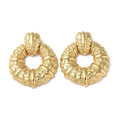 Real 16K Gold Plated Rack Plating Brass Pendants, Round Ring Charm, Real 16K Gold Plated, 30.5mm, Hole: 3.5x2mm