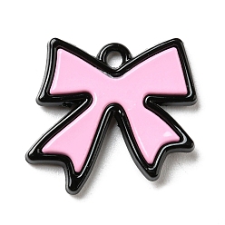Butterfly Spray Painted Alloy Pendants, Pink, Butterfly, 16.5x17.5x2.2mm, Hole: 1.6mm