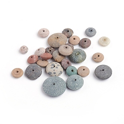 Смешанные камни Бусины из натурального смешанного драгоценного камня, матовые, рондель, 6~14.5x3.5~6 мм, отверстие : 1 мм