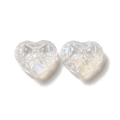 Azur Des billes de verre, coeur avec bowknot, azur, 14x16x7.5mm, Trou: 1.2mm