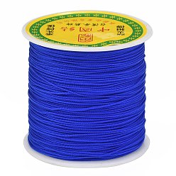Azul Hilo de nylon trenzada, Cordón de anudado chino cordón de abalorios para hacer joyas de abalorios, azul, 0.8 mm, sobre 100 yardas / rodillo