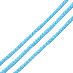 Bleu Ciel Cordons de fils de coton en nylon rond teints respectueux de l'environnement, bleu ciel, 1 mm, 20 mètres / rouleau