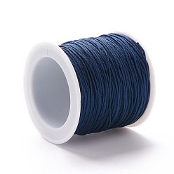 Dark Blue Braided Nylon Thread, DIY Material for Jewelry Making, Dark Blue, 0.8mm, 100yards/roll