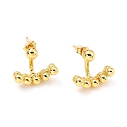 Real 18K Gold Plated Brass Dangle Stud Earrings, Long-Lasting Plated, Real 18K Gold Plated, 16.5x18.8mm, Pin: 1mm