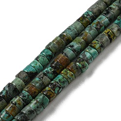 African Turquoise(Jasper) Natural African Turquoise(Jasper) Beads Strands, Flat Round/Disc, Heishi Beads, 4x2~2.5mm, Hole: 0.7mm, about 173pcs/strand, 15.08~15.35 inch(38.3~39cm)