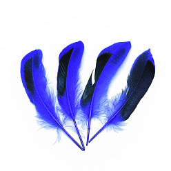 Bleu Accessoires de costume en plumes, teint, bleu, 115~160x20~35mm