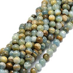 Calcite Perles de calcite bleues naturelles, ronde, 10mm, Trou: 1mm, Environ 37 pcs/chapelet, 15.55'' (39.5 cm)