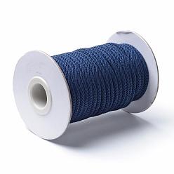 Prussian Blue Braided Polyester Cords, Prussian Blue, 4mm, about 21.87 yards(20m)/roll