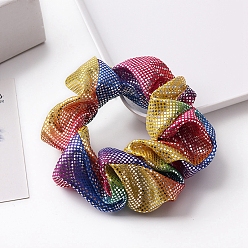 Colorful Polka Dot Pattern Cloth Elastic Hair Ties Scrunchie/Scrunchy Hair Ties for Girls or Women, Colorful, 40mm