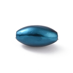 Bleu Acier Perles de nacre en plastique ABS, riz, bleu acier, 13.5x7.5mm, Trou: 1.6mm, environ1428 pcs / 500 g
