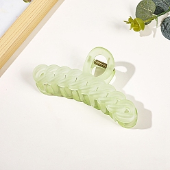 Green Yellow Large Frosted Acrylic Hair Claw Clips, Curb Chain Non Slip Jaw Clamps for Girl Women, Green Yellow, 60x110mm