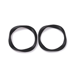 Black Alloy Pendants, Ring, Black, 23x23x3mm