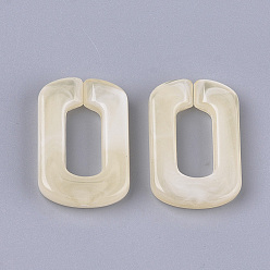Wheat Acrylic Linking Rings, Quick Link Connectors, For Jewelry Chains Making, Imitation Gemstone Style, Oval, Wheat, 30.5x20x5mm, Hole: 17.5x8mm, about: 220pcs/500g