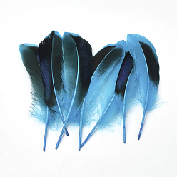 Bleu Ciel Foncé Accessoires de costume en plumes, teint, bleu profond du ciel, 115~160x20~35mm