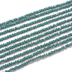 Bleu Cadet Chapelets de perles en verre, imitation verre de jade, facette, polygone, bleu cadet, 2.5x2.5x2.5mm, trou: 0.7mm, environ 150 pcs/chapelet, 13.39'' (34 cm)