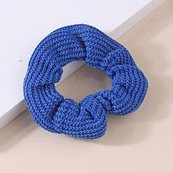 Azul Cintas para el pelo de tejer lana, accesorios para el cabello para mujeres niñas, scrunchie / scrunchy, azul, 120 mm