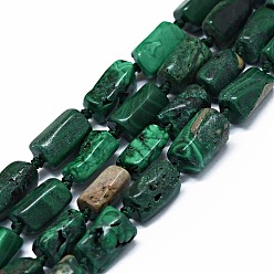 Malachite Natural Malachite Beads Strands, Nuggets, 10~13x6~8x4~7mm, Hole: 0.8mm, about 33pcs/strand, 16.54''(42cm)