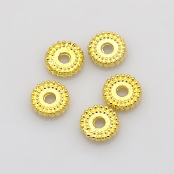 Golden Disc Plating Zinc Alloy Spacer Beads, Golden, 7x2mm, Hole: 1.5mm