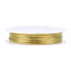 Golden Round Copper Jewelry Wire, Nickel Free, Golden, 24 Gauge, 0.5mm, about 31.16 Feet(9.5m)/roll