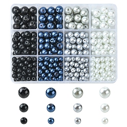 Mixed Color 460Pcs 12 Style Glass Pearl Beads, for Beading Jewelry Making, Round, Mixed Color, 6~11mm, Hole: 1~1.5mm