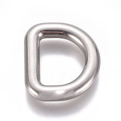 Stainless Steel Color 304 Stainless Steel D Rings, Buckle Clasps, For Webbing, Strapping Bags, Garment Accessories, Stainless Steel Color, 17x15x3mm