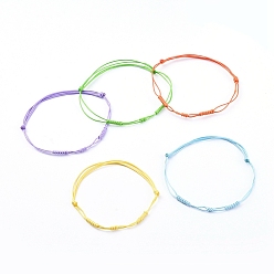 Couleur Mélangete Bracelets polyester cordon réglable korean cirées, couleur mixte, 2 pouces ~ 3-1/2 pouces (5~8.8 cm), 5 pièces / kit
