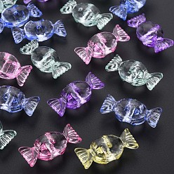 Mixed Color Transparent Acrylic Beads, Faceted, Candy, Mixed Color, 13.5x29x11mm, Hole: 2.5mm, about 270pcs/500g