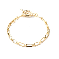 Golden Brass Figaro Chains Bracelets, Long-Lasting Plated, Golden, 7-1/2 inch(19cm)