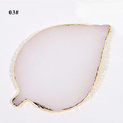 Misty Rose Resin Imitation Agate Color Palette, Makeup Cosmetic Nail Art Tool, Leaf, Misty Rose, 115x77x8mm
